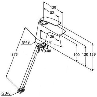 Смеситель для раковины Kludi Balance чёрный/хром 520268775